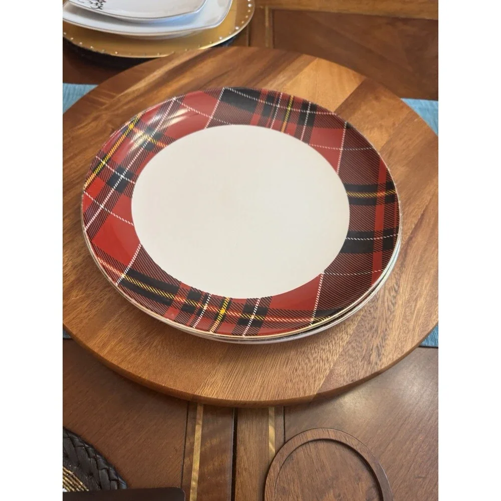 Robert Stanley Home Collection Plaid Dinner Plates Set of 2